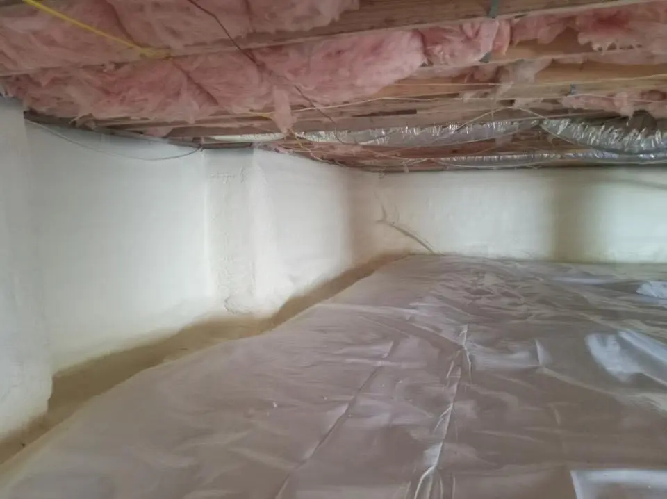 Crawl space encapsulation with closed-cell spray foam for Roof Maintenance in San Bernardino